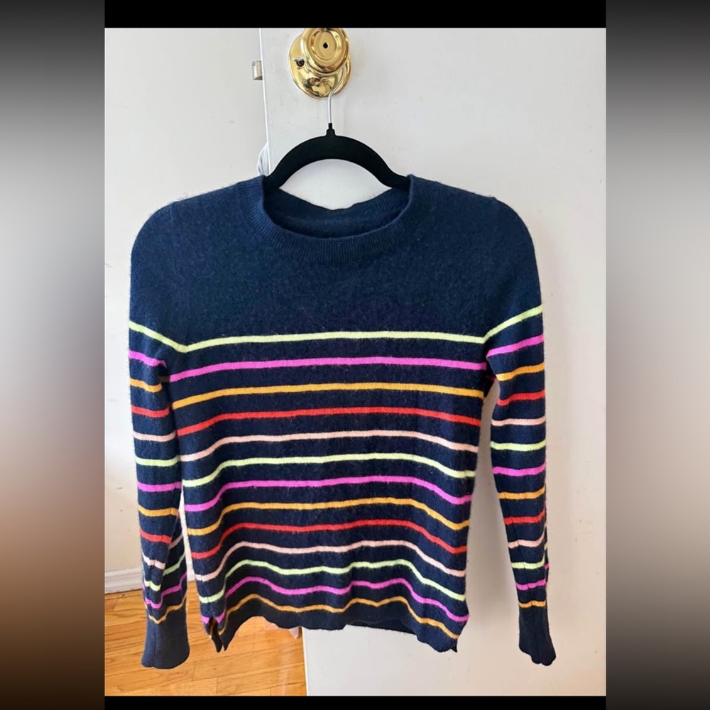 J. Crew Cashmere Colorful Striped Sweater